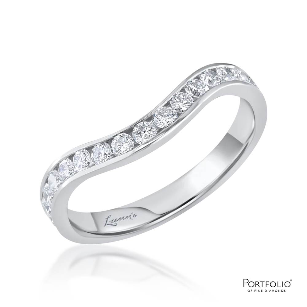 0.51ct Diamond Platinum Soft Curved Ring