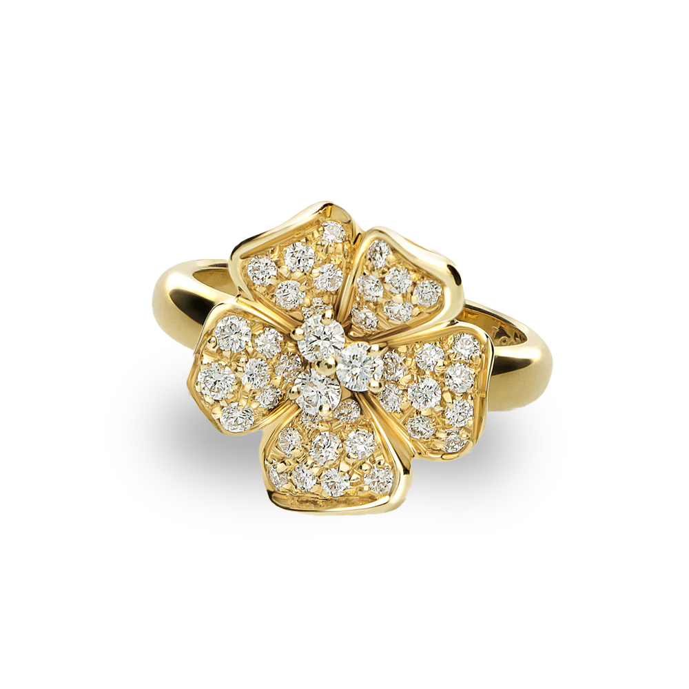 Flora 0.64ct Diamond Yellow Gold Ring