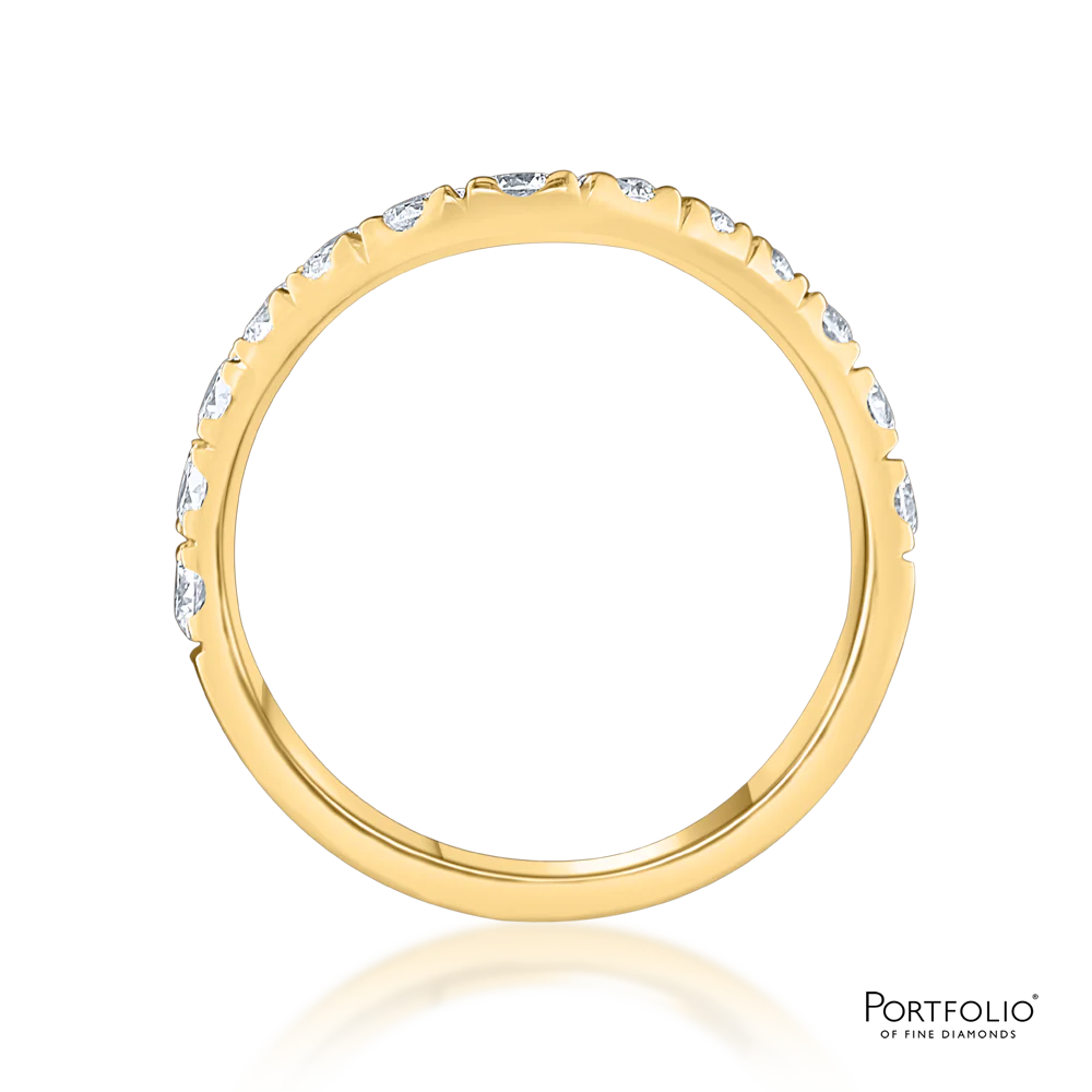 0.78ct Diamond Yellow Gold Strong Curved Ring - Image 2
