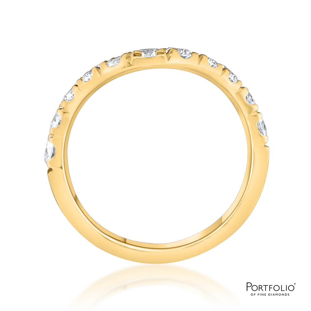 1.10ct Diamond Yellow Gold Medium Curved Ring - Image 2