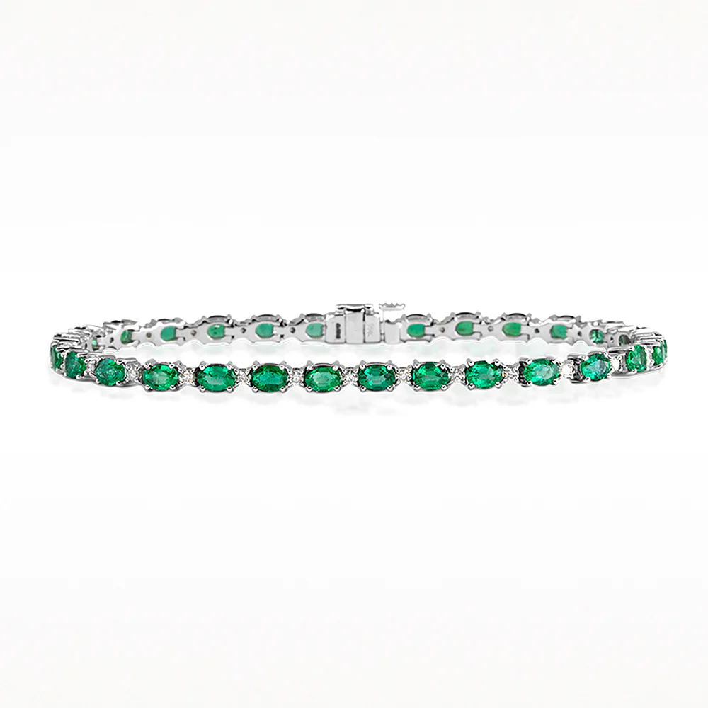 5.06ct Emerald And Diamond White Gold Bracelet