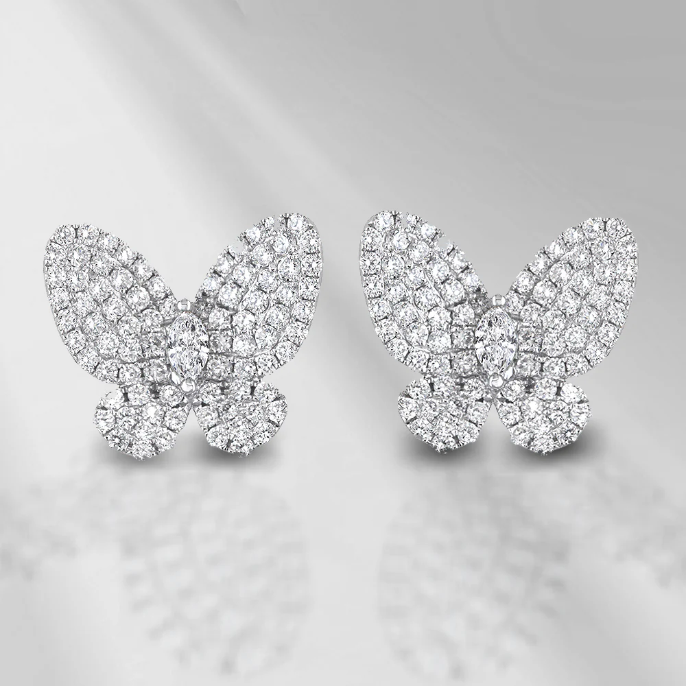 Essence 1.28ct Diamond White Gold Earrings - Image 2