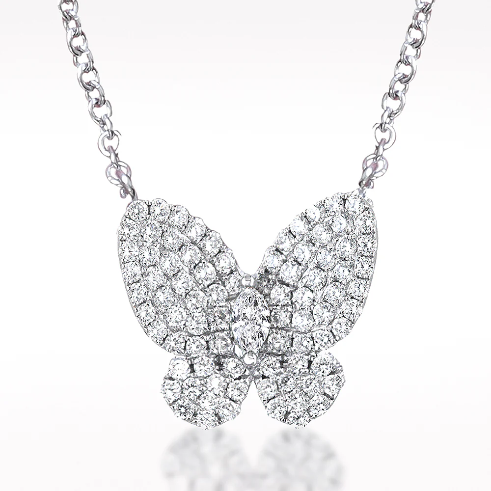 Essence 0.92ct Diamond White Gold Necklace