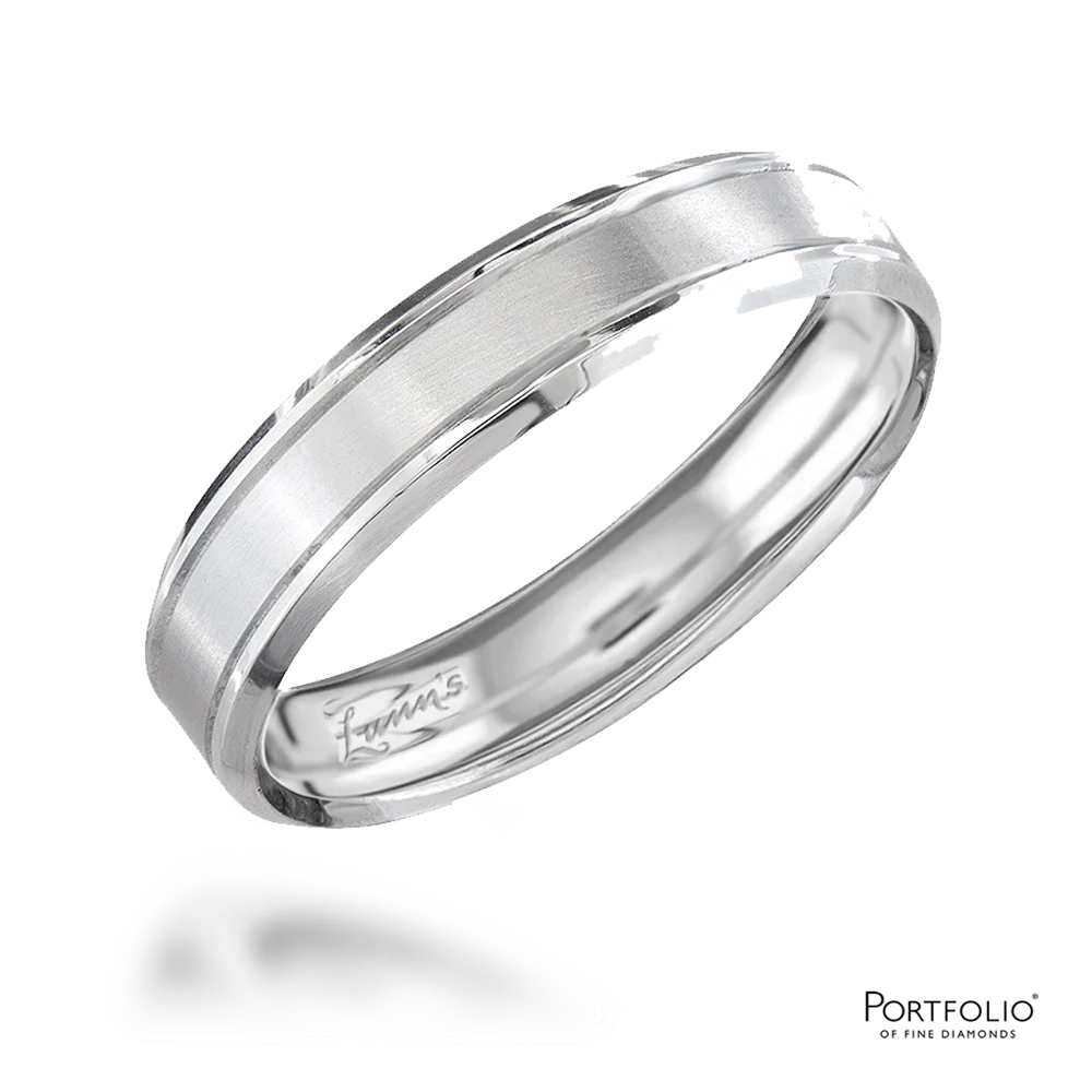 Platinum 5mm Brushed and Polished Wedding Ring