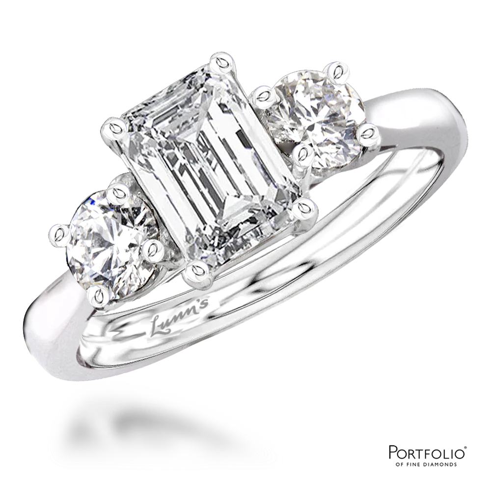 Three Stone 0.70ct G VS2 Diamond Platinum Ring