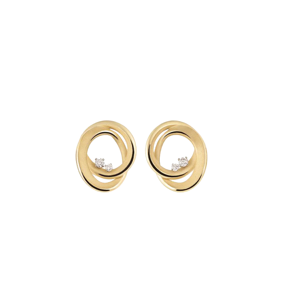 Cammilli Firenze Icon Earrings 18ct Yellow Sunrise Gold with Diamonds