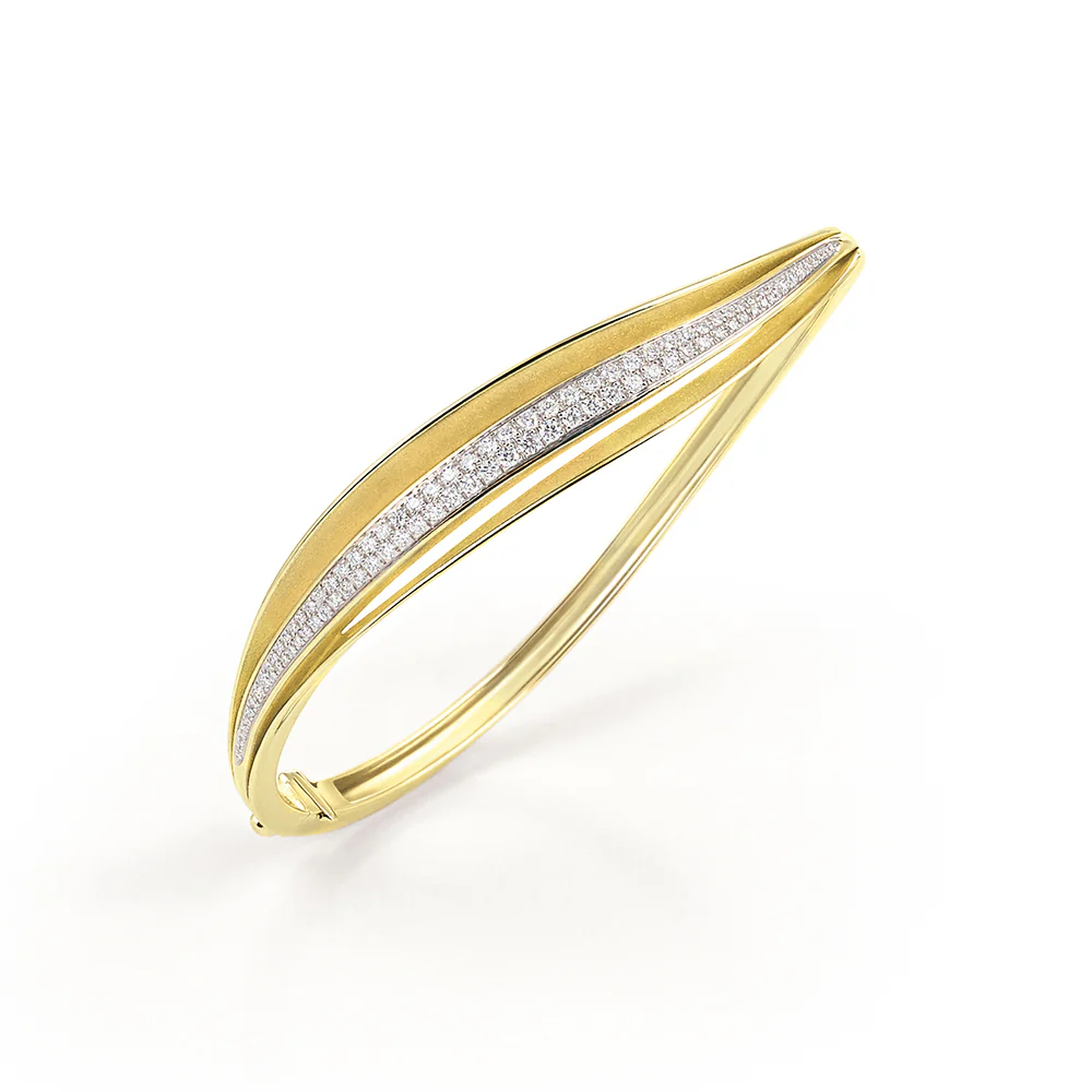 Cammilli Firenze Velaa Pave Bracelet 18ct Yellow Sunrise Gold with Diamonds