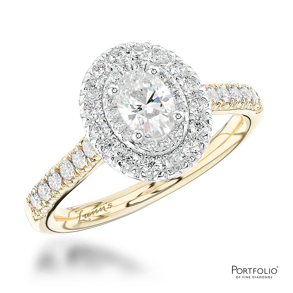Cluster 0.30ct D SI1 Diamond Yellow Gold/Platinum Ring
