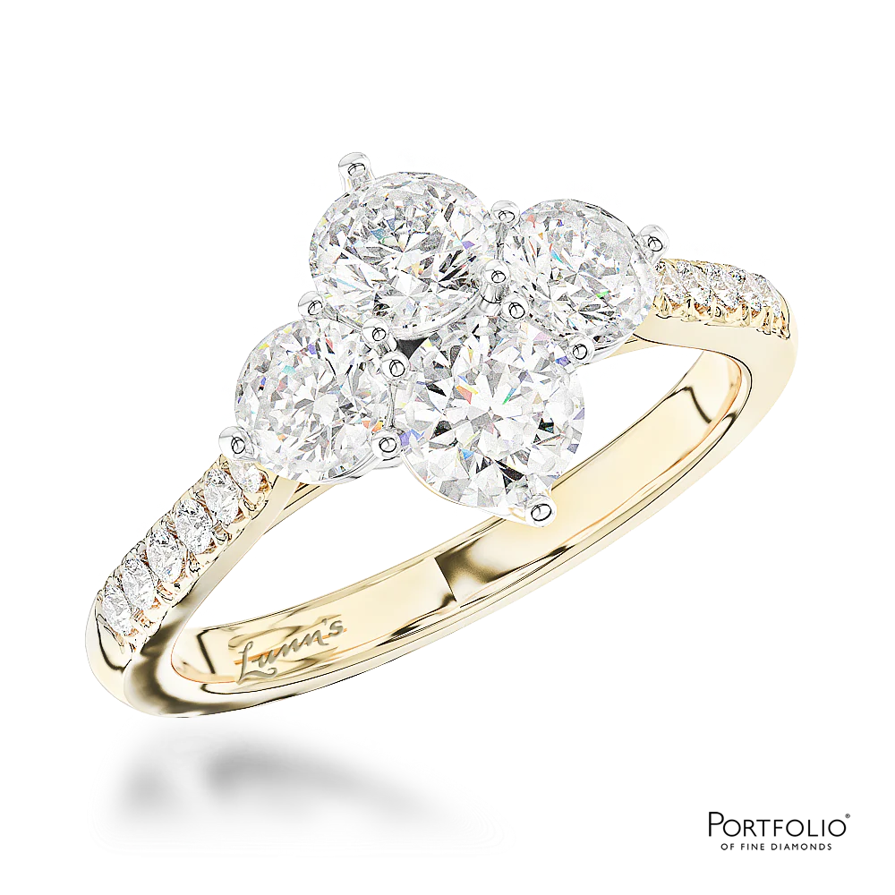 Cluster 0.30ct G SI1 Diamond Yellow Gold/Platinum Ring