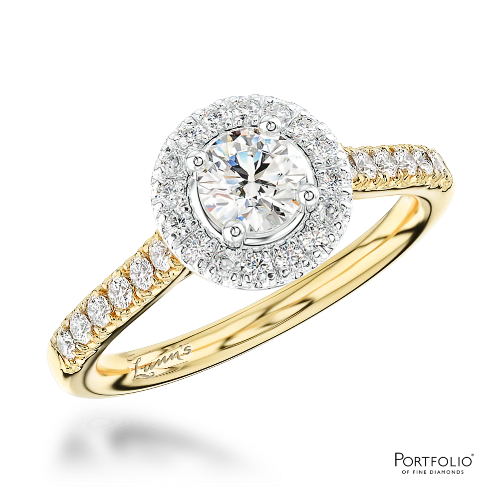 Cluster 0.41ct F SI1 Diamond Yellow Gold/Platinum Ring
