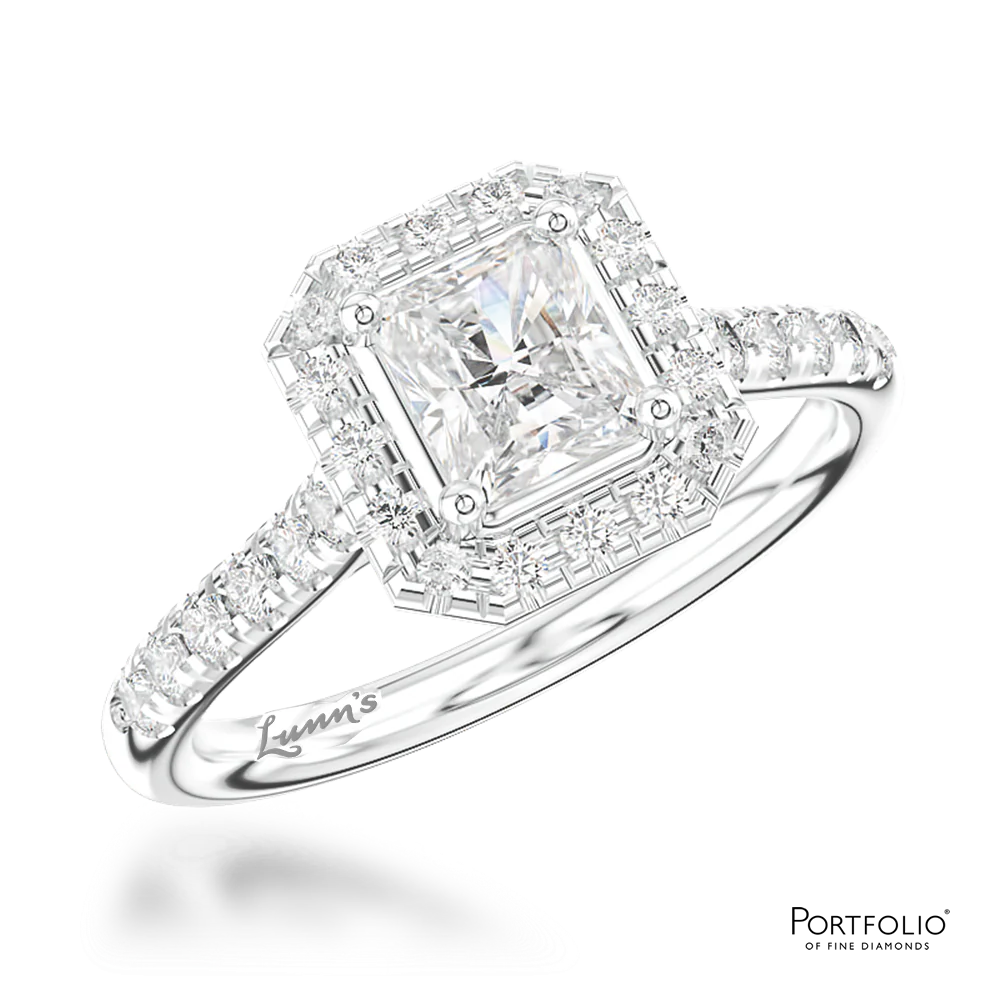 Cluster 0.50ct F SI1 Diamond Platinum Ring