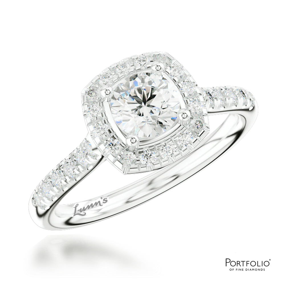 Cluster 0.50ct F SI1 Diamond Platinum Ring
