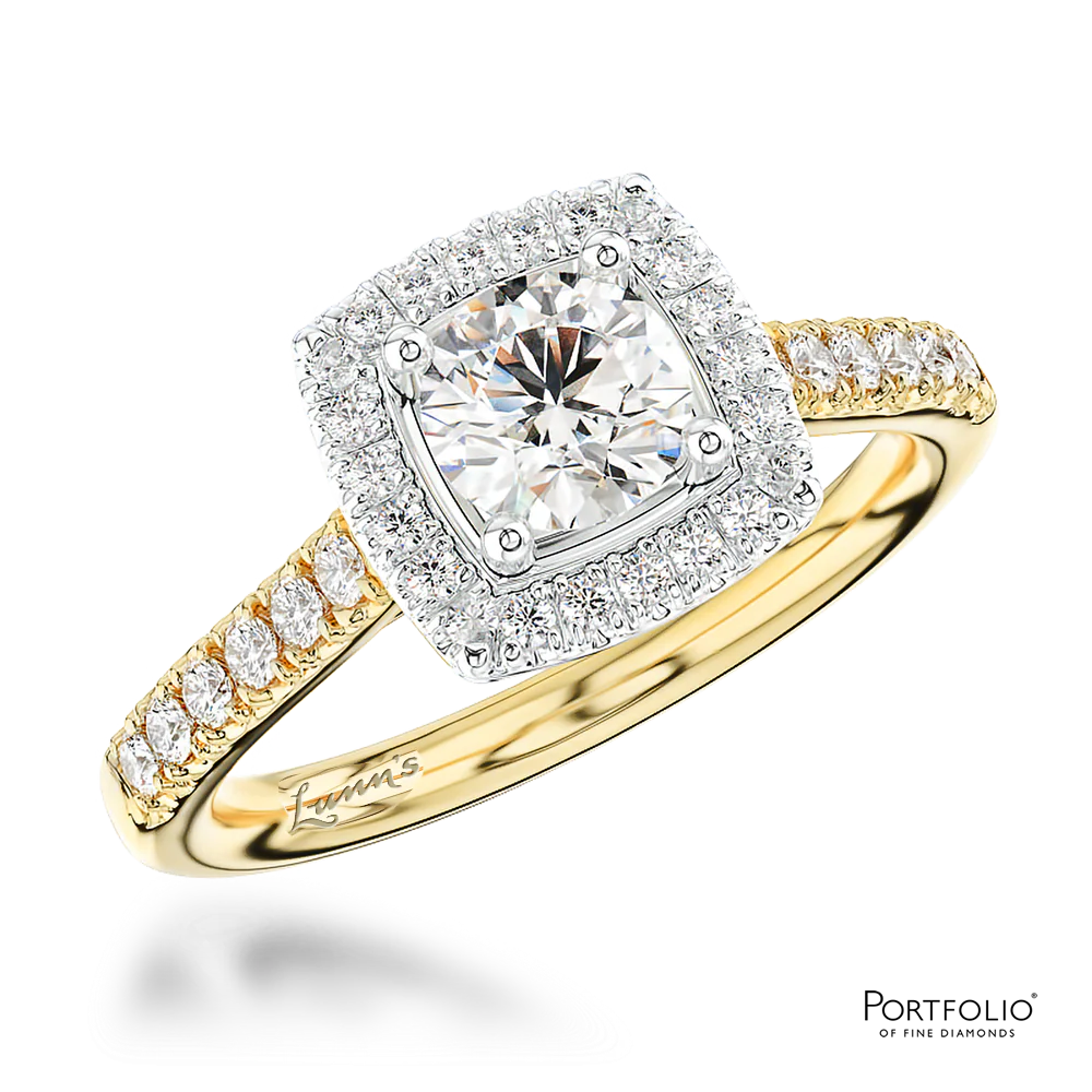 Cluster 0.51ct E SI1 Diamond Yellow Gold/Platinum Ring