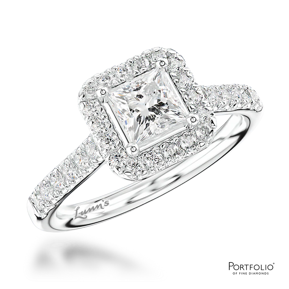 Cluster 0.52ct F SI1 Diamond Platinum Ring