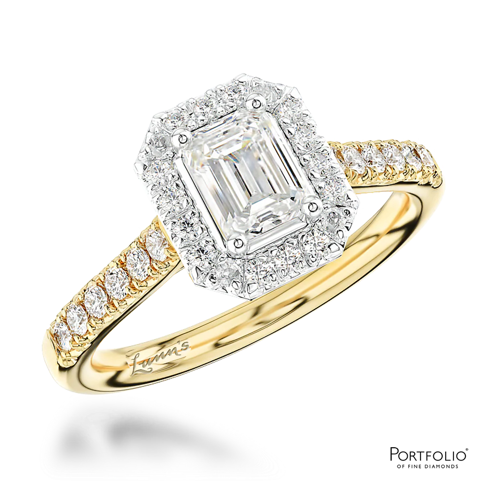 Cluster 0.61ct G VS2 Diamond Yellow Gold/Platinum Ring