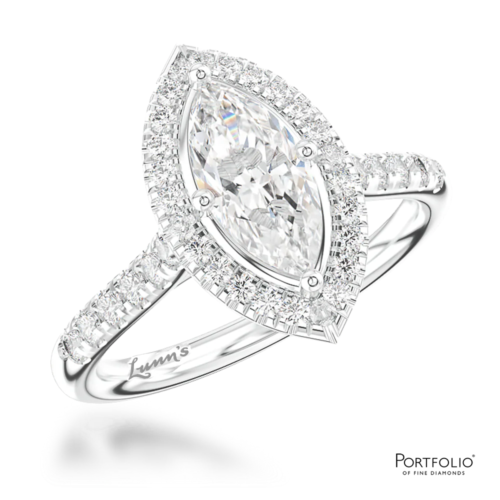 Cluster 0.70ct E VS1 Diamond Platinum Ring