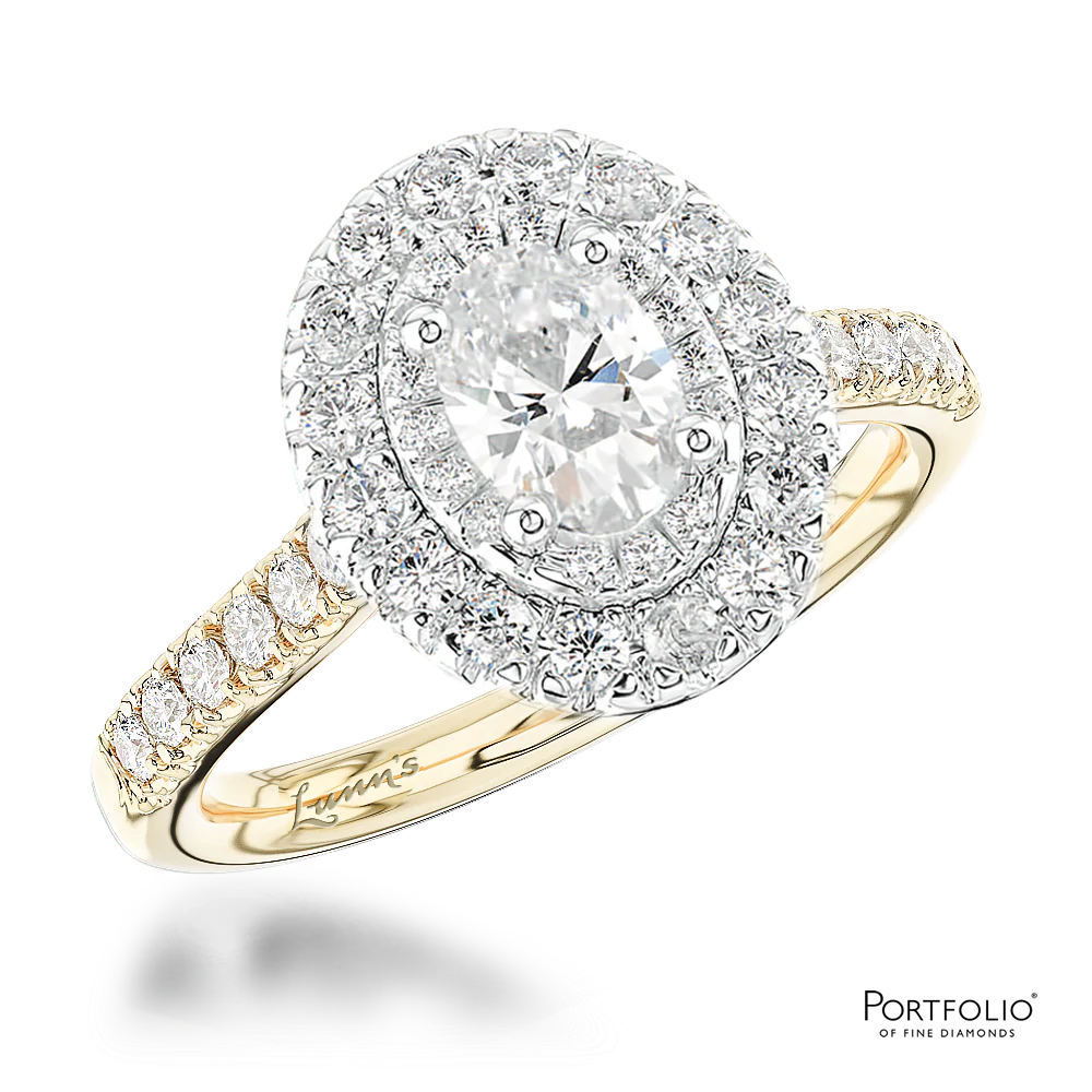 Cluster 0.70ct F SI1 Diamond Yellow Gold/Platinum Ring