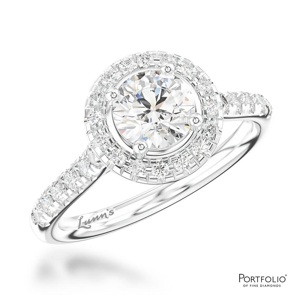 Cluster 0.80ct E SI1 Diamond Platinum Ring
