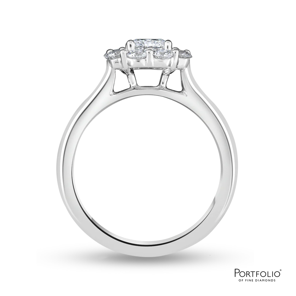 Cluster 0.91ct E SI1 Diamond Platinum Ring - Image 2