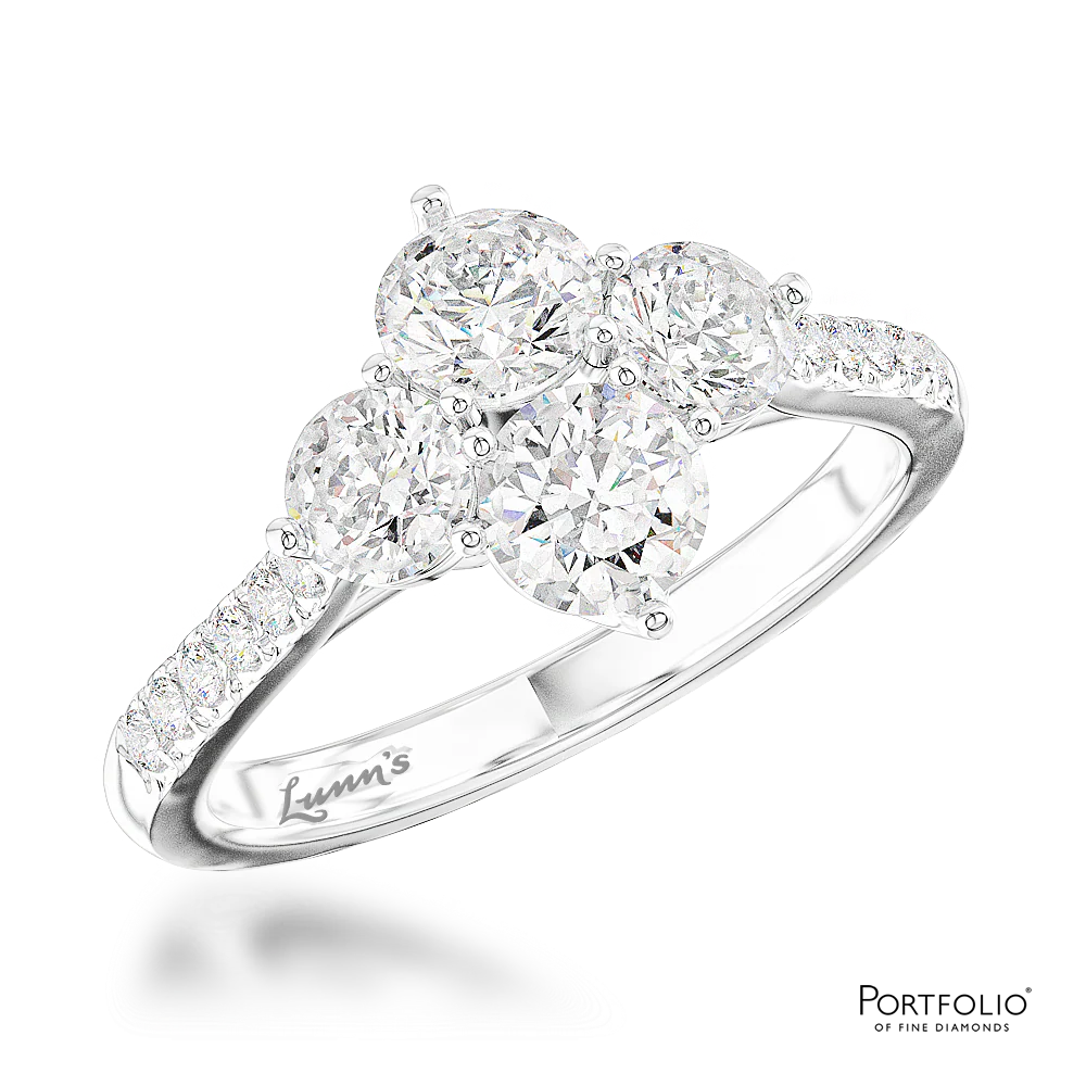Cluster 1.00ct G SI1 Diamond Platinum Ring
