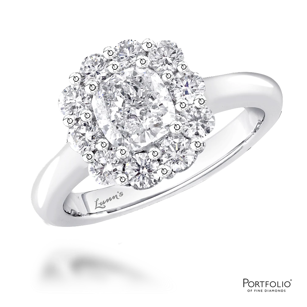 Cluster 1.01ct E SI2 Diamond Platinum Ring