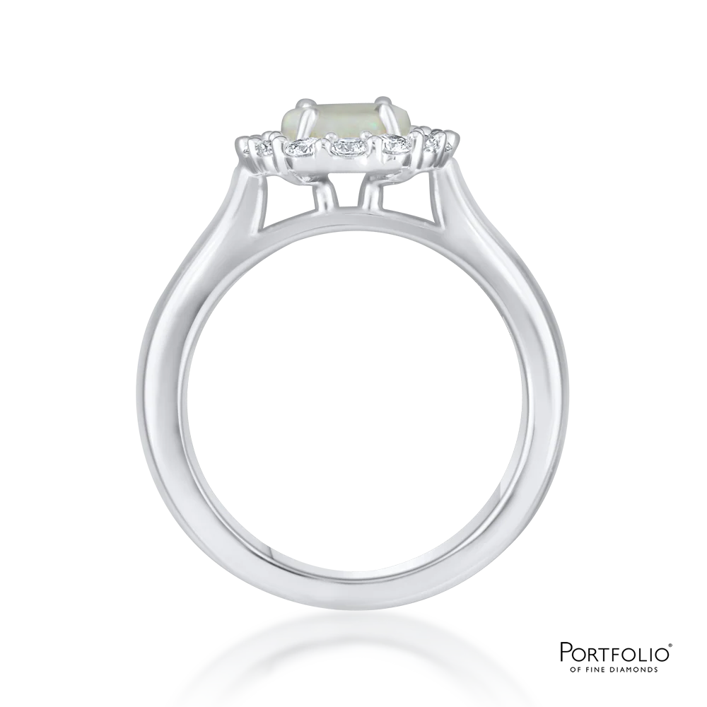 Cluster 1.19ct Opal White Gold Ring - Image 2