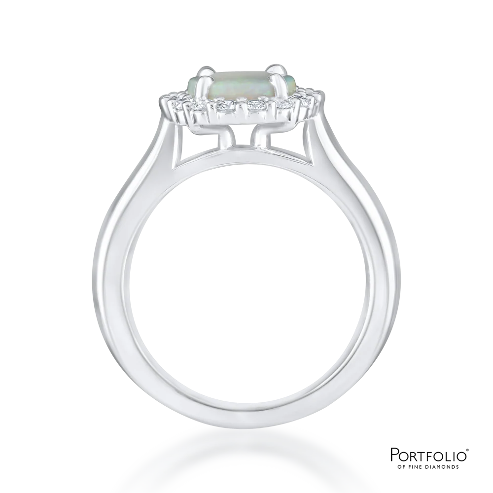 Cluster 1.20ct Opal White Gold Ring - Image 2