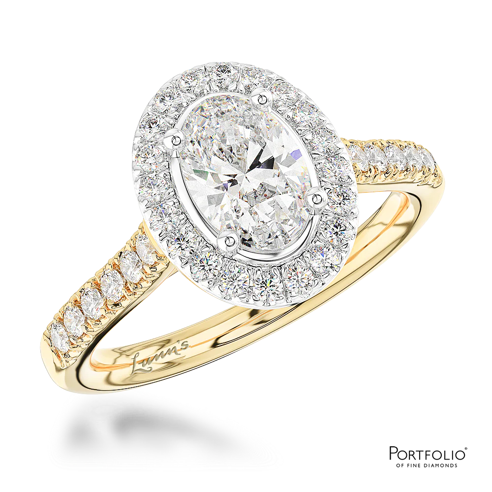 Cluster 1.21ct F SI1 Diamond Yellow Gold/Platinum Ring