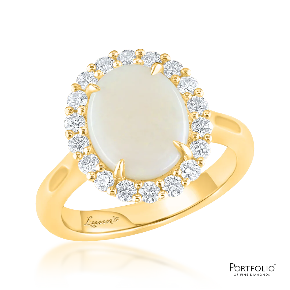 Cluster 1.85ct Opal Yellow Gold Ring
