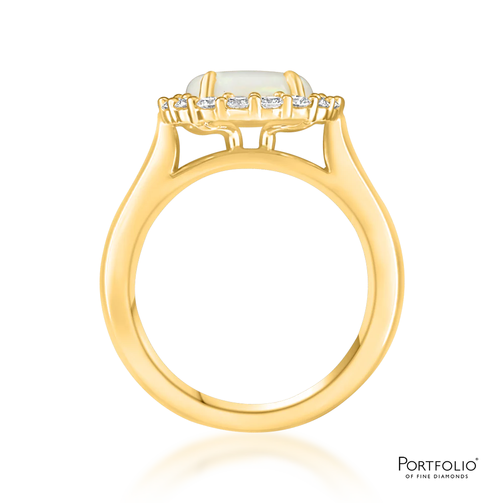Cluster 1.85ct Opal Yellow Gold Ring - Image 2