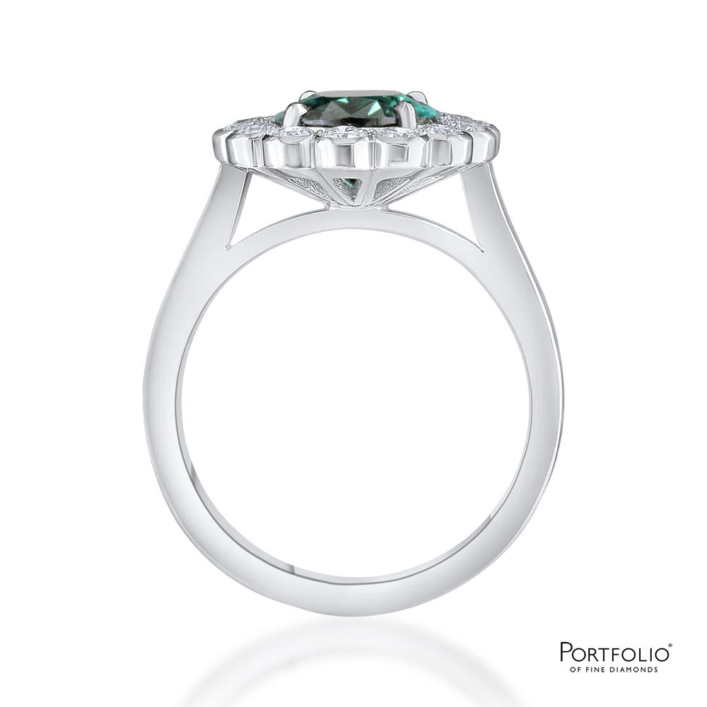Cluster 2.31ct Blue Tourmaline Platinum Ring - Image 2
