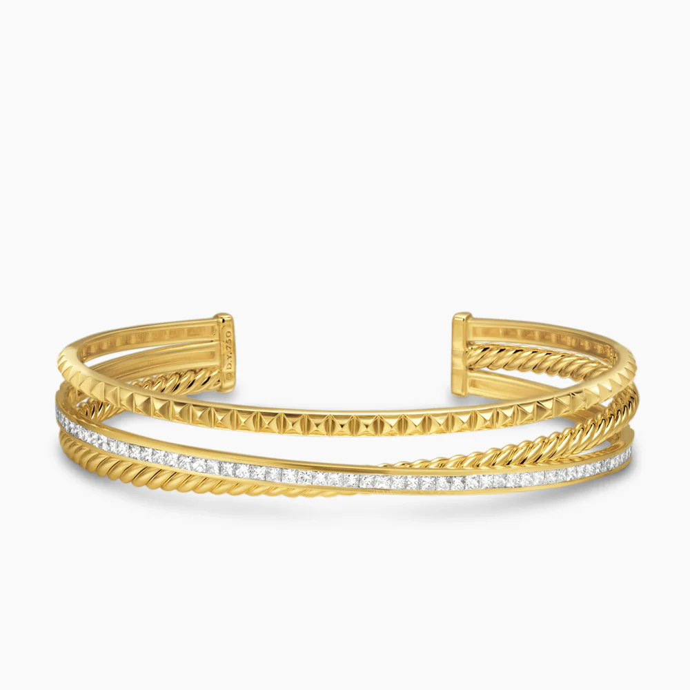 David Yurman Crossover Trio Three Row Cuff Bracelet - Image 4