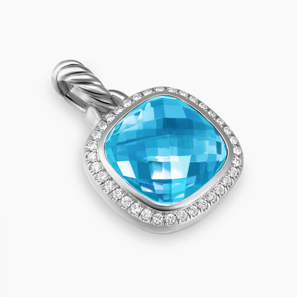 David Yurman Albion® Pendant in Sterling Silver with Blue Topaz and Diamonds