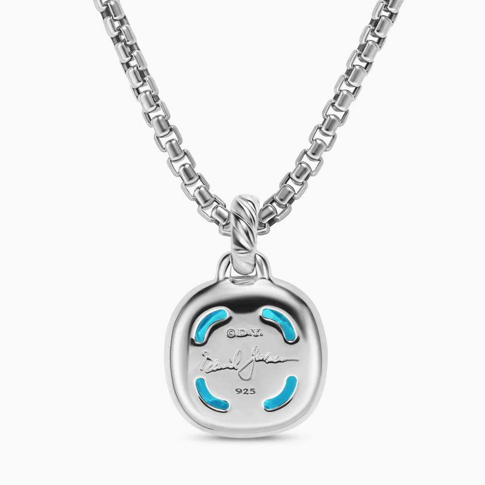 David Yurman Albion® Pendant in Sterling Silver with Blue Topaz and Diamonds - Image 4