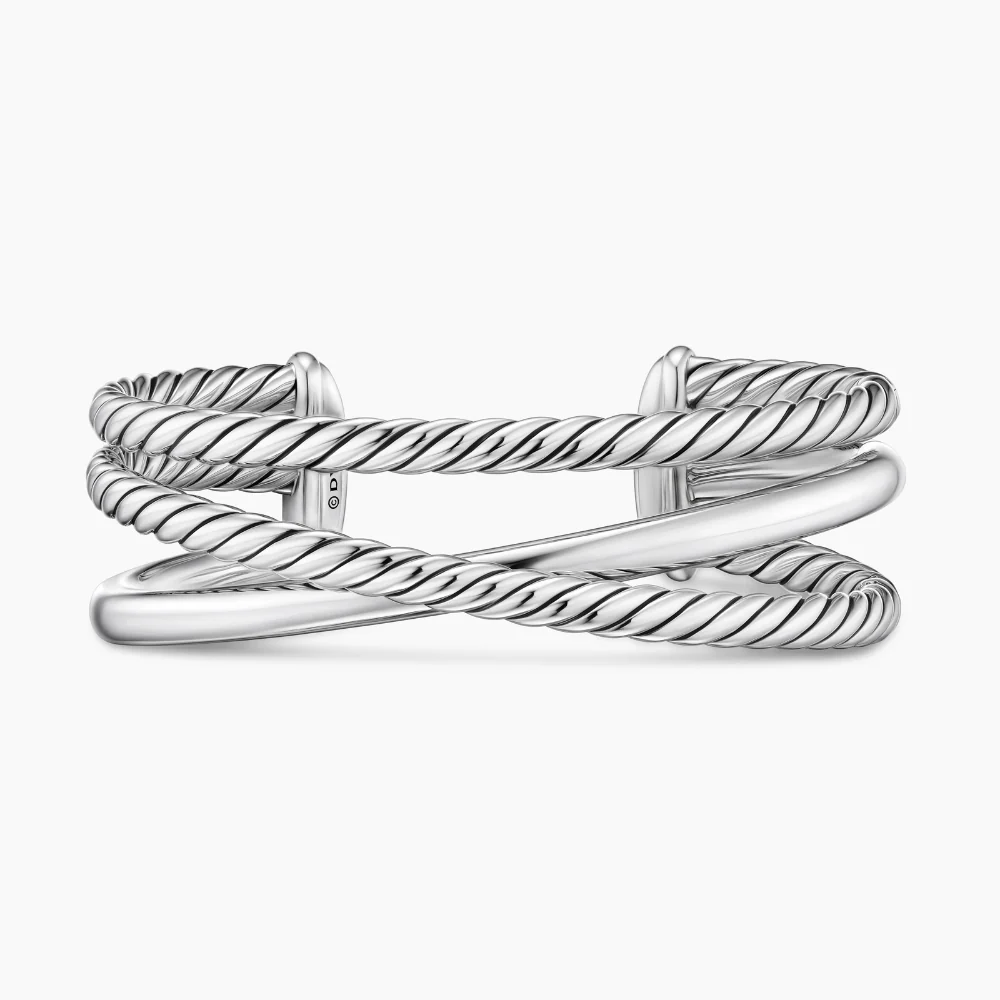 David Yurman Bold Crossover Three Row Cuff Bracelet