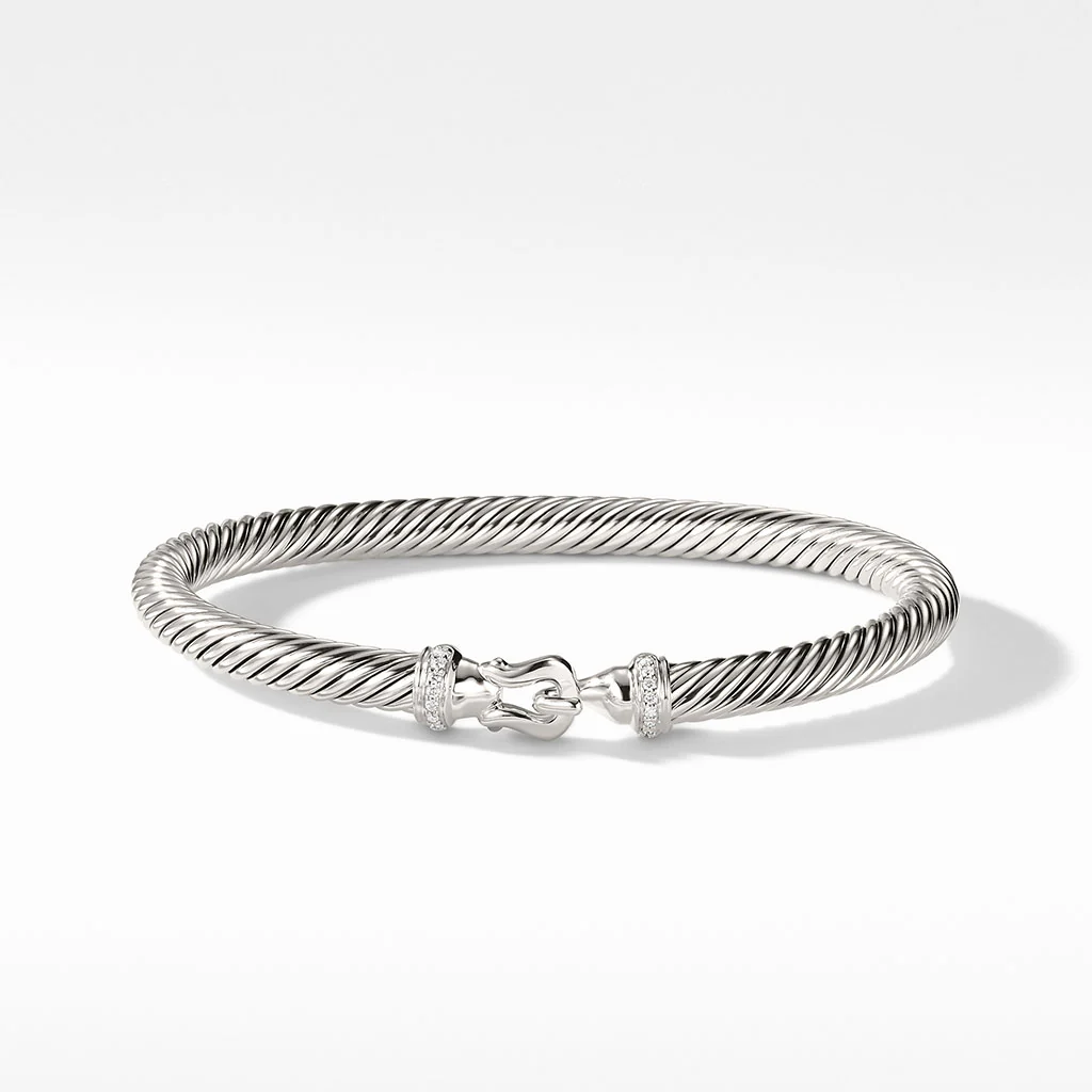 David Yurman Cable Buckle Bracelet with Diamonds - Image 2