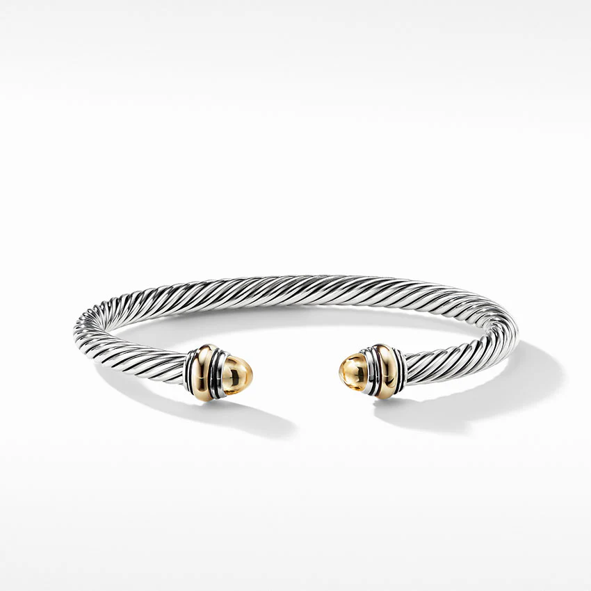 David Yurman Cable Classic Bracelet with 14ct Gold - Image 2