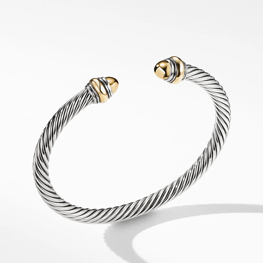 David Yurman Cable Classic Bracelet with 14ct Gold - Image 3