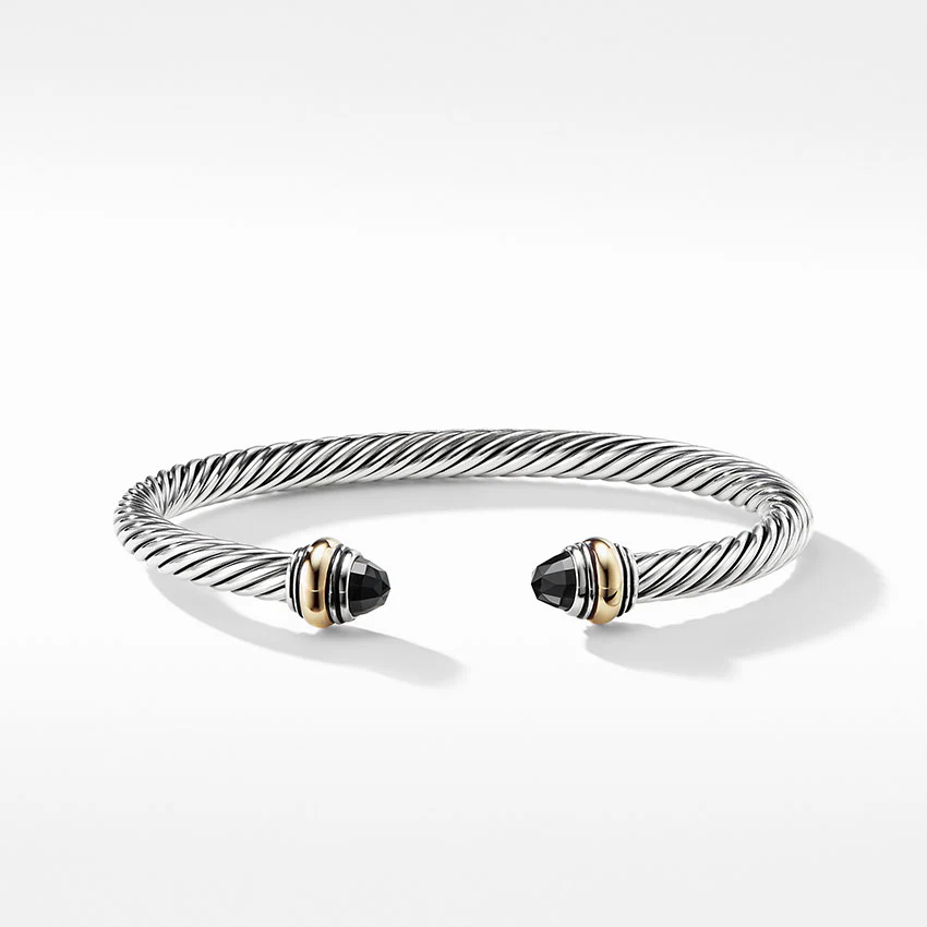 David Yurman Cable Classic Bracelet with Black Onyx and 14ct Gold - Image 2