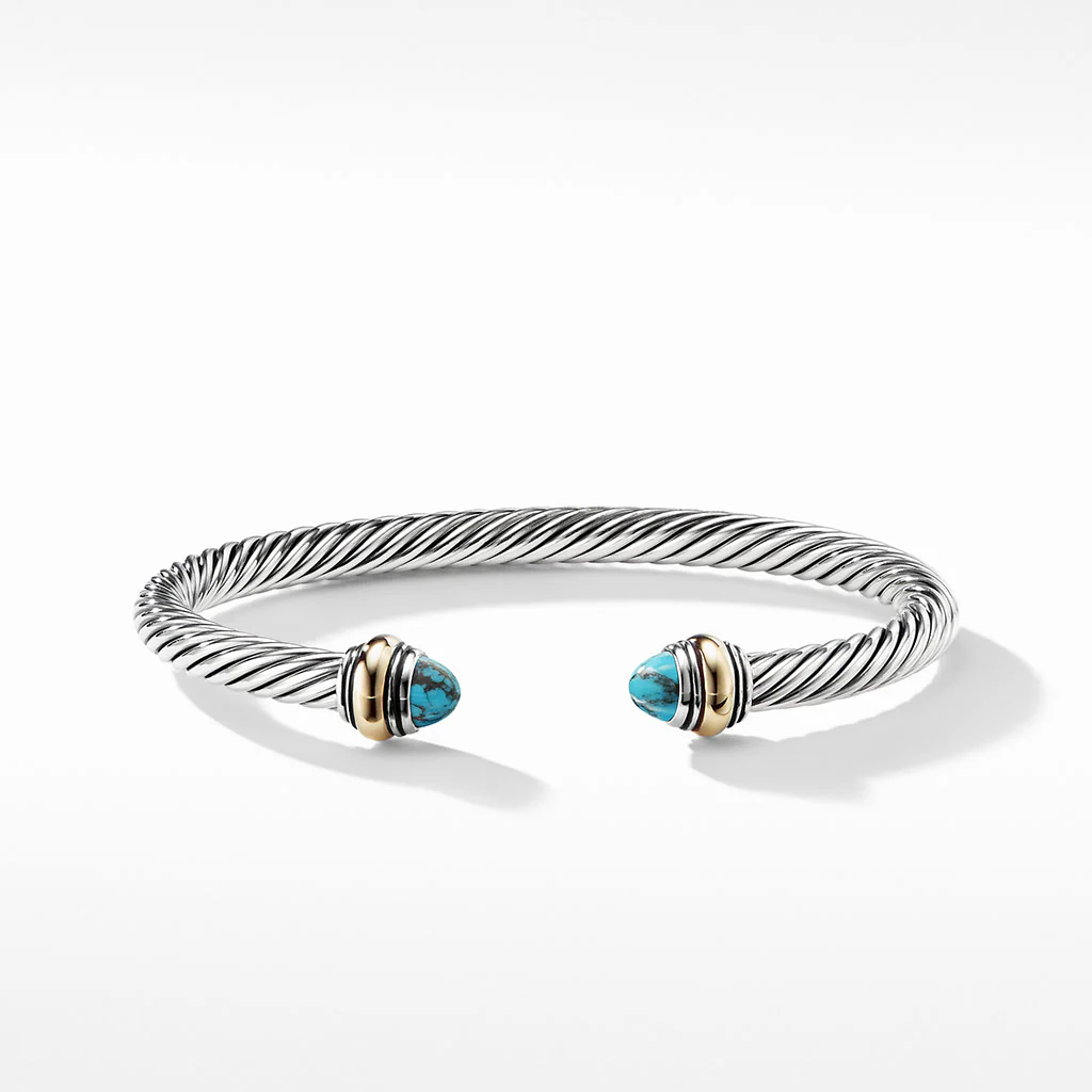 David Yurman Cable Classic Bracelet with Turquoise - Image 2