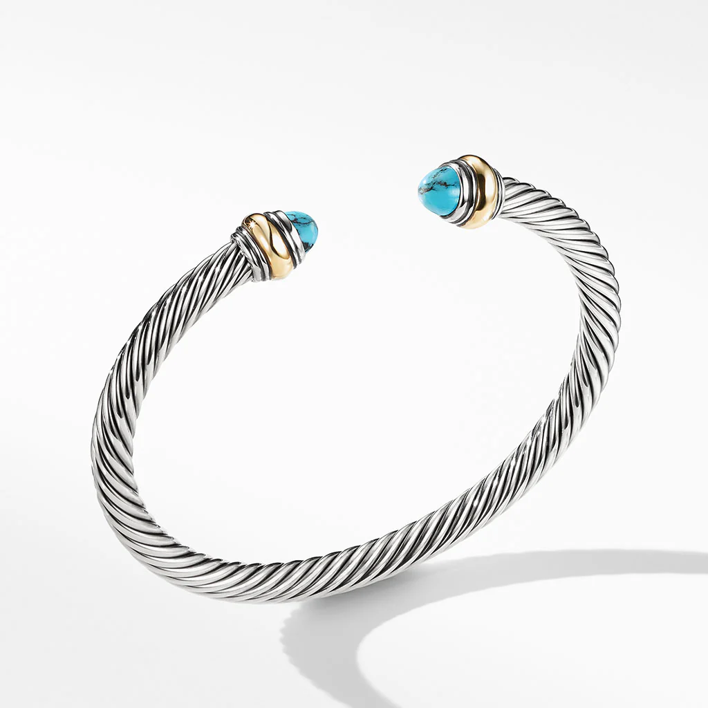 David Yurman Cable Classic Bracelet with Turquoise - Image 3