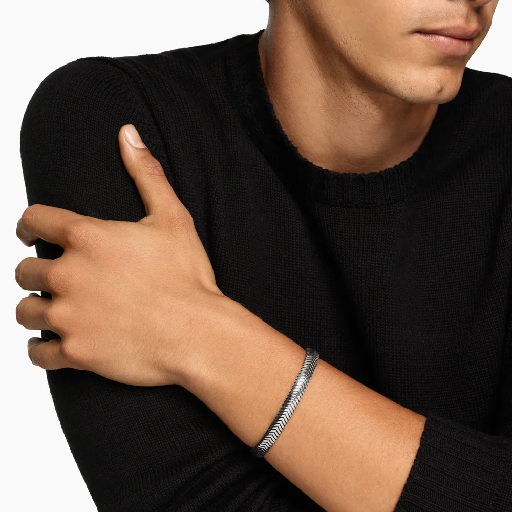 David Yurman Chevron Cuff Bracelet in Sterling Silver - Image 2