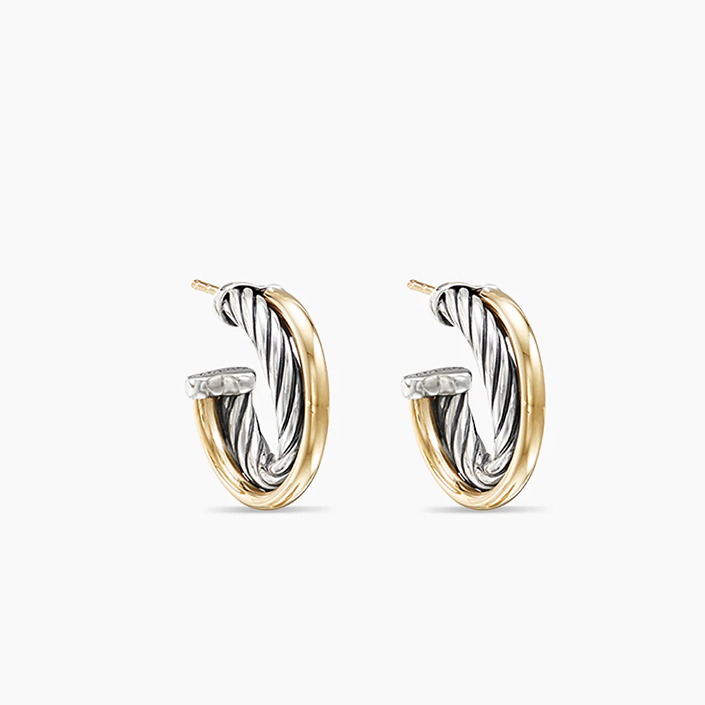 David Yurman Crossover Hoop Earrings