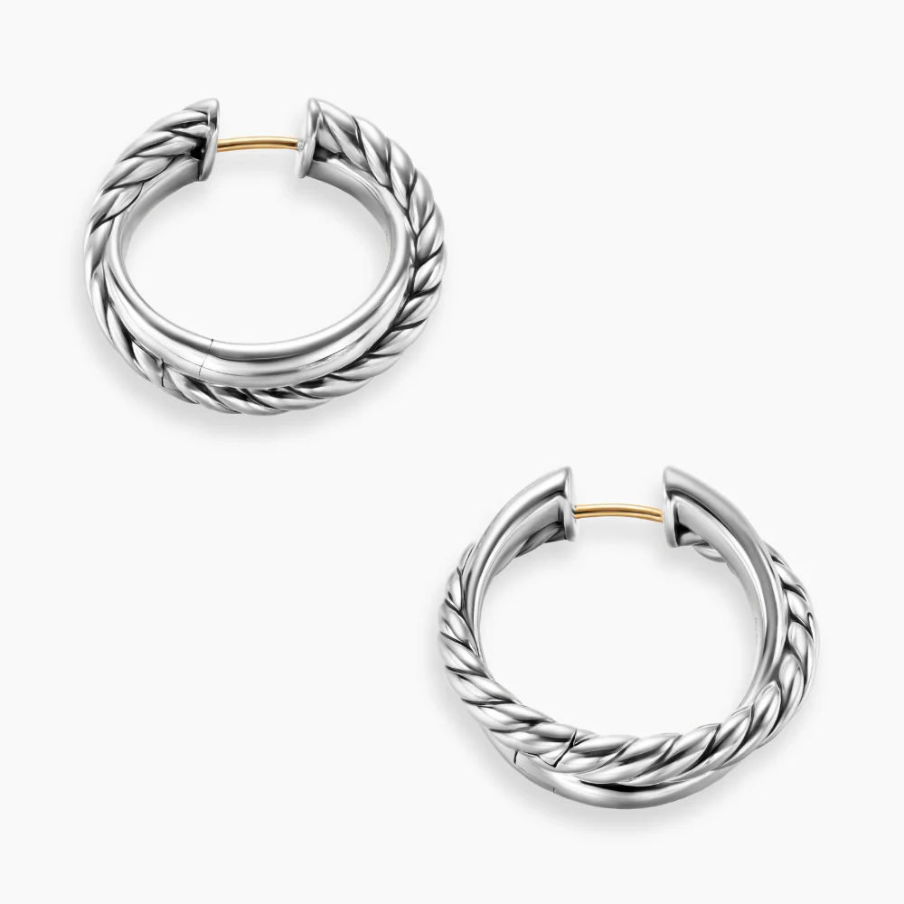 David Yurman Crossover Hoop Earrings - Image 3