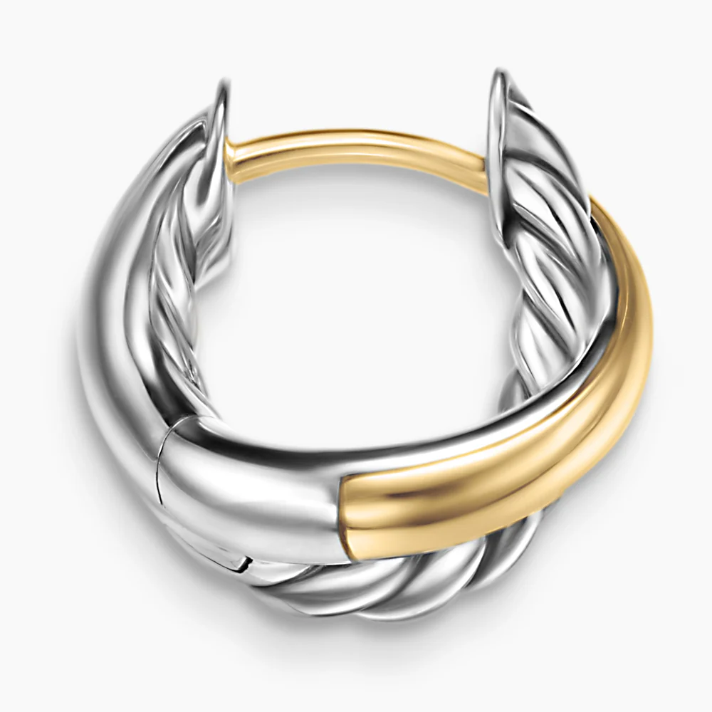 David Yurman Crossover Huggie Hoop Earrings - Image 2