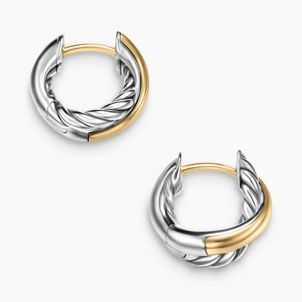 David Yurman Crossover Huggie Hoop Earrings - Image 3