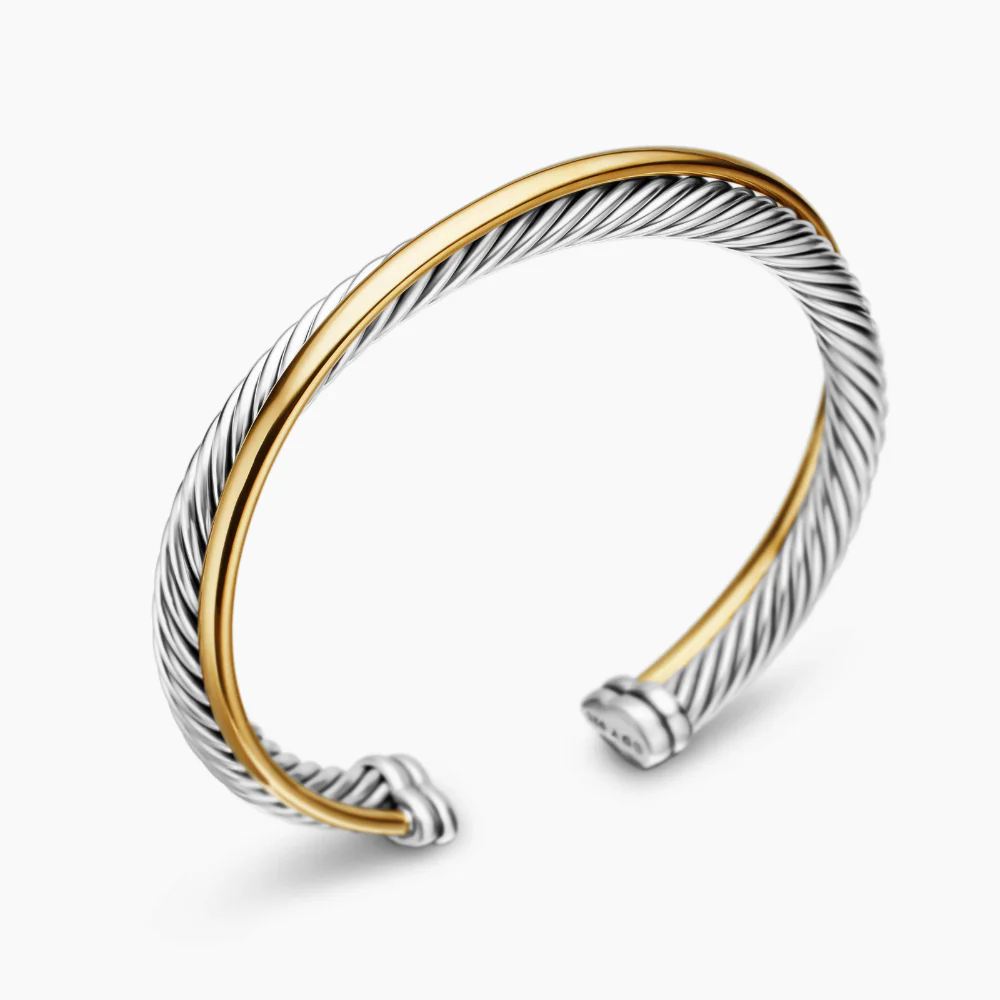 David Yurman Crossover Two Row Cuff Bracelet - Image 2