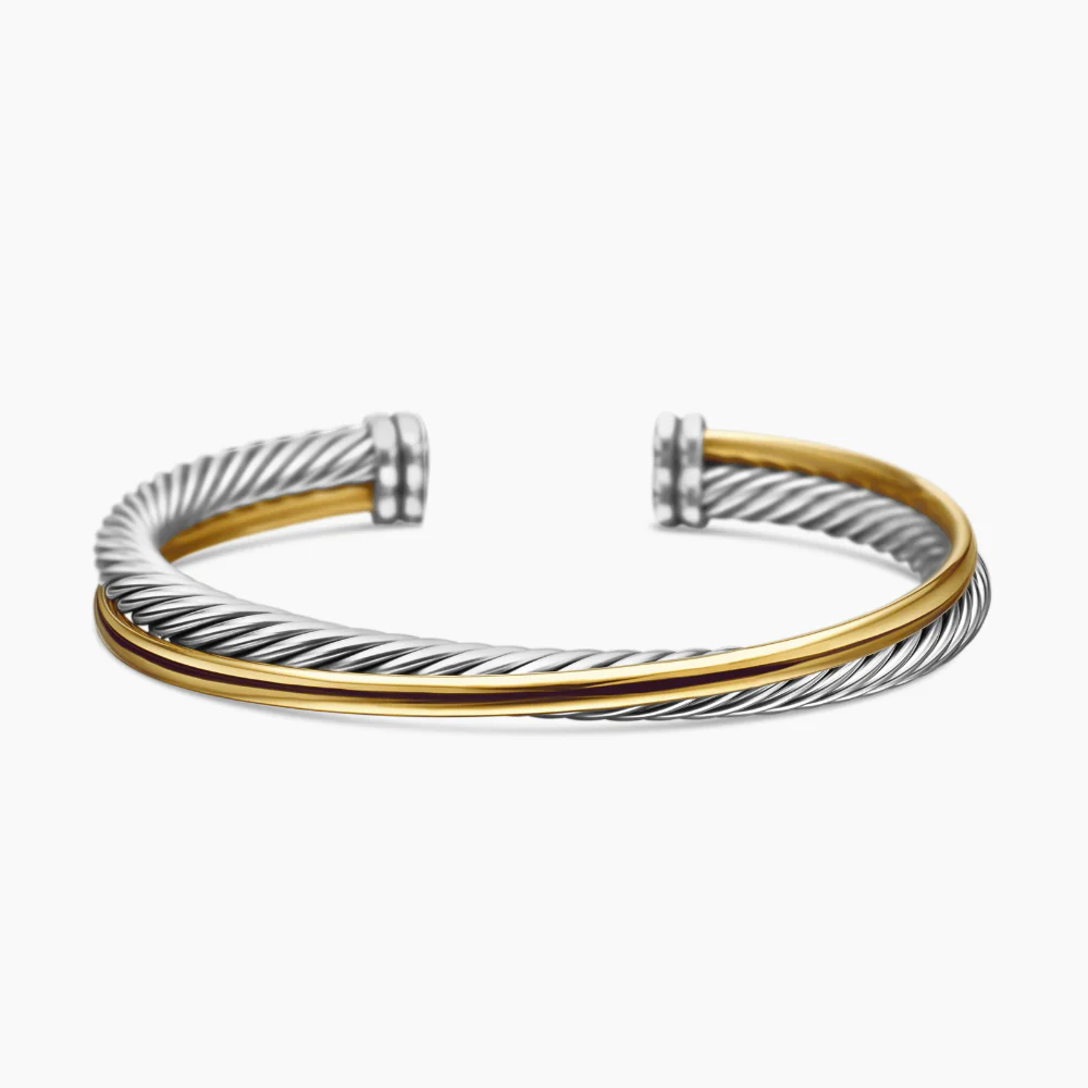 David Yurman Crossover Two Row Cuff Bracelet - Image 3