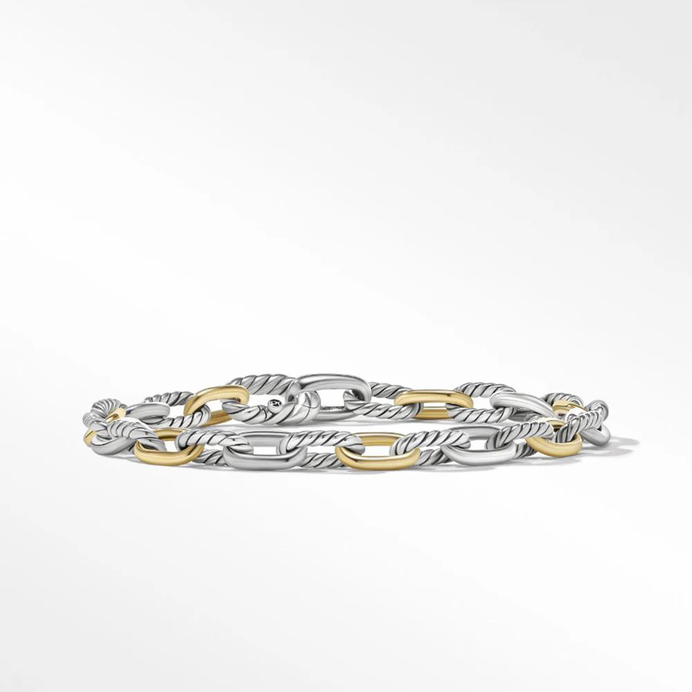 David Yurman DY Madison® Chain Bracelet in Sterling Silver with 18ct Yellow Gold - Image 2