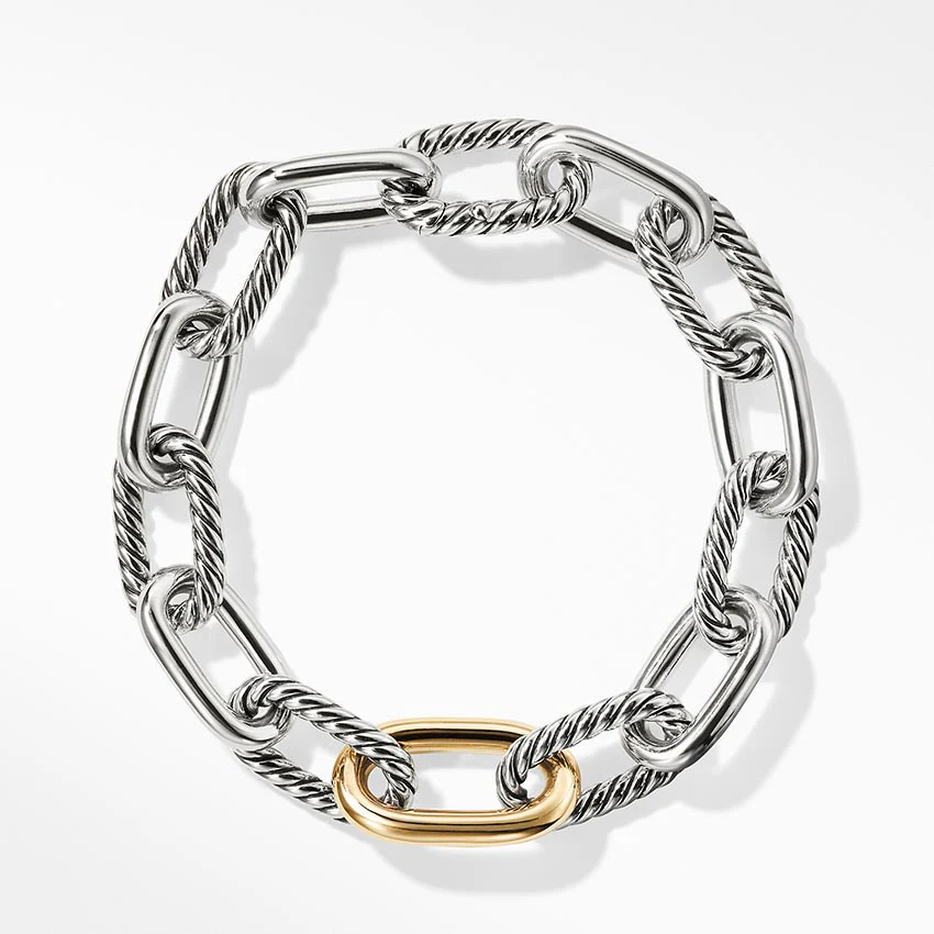David Yurman DY Madison Chain Bracelet with 18ct Bonded Gold - Image 2